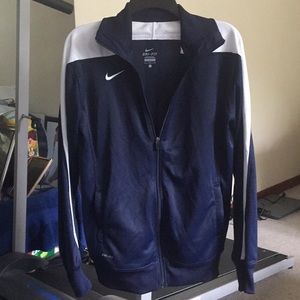 Nike Dri-Fit Navy Blue/White Zippered Jacket L